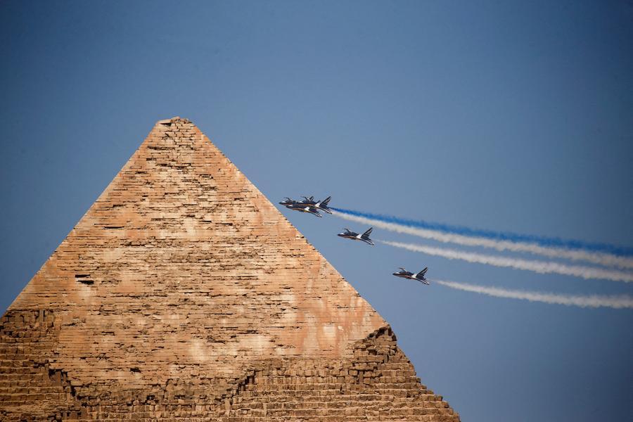 egypt pyramids airshow