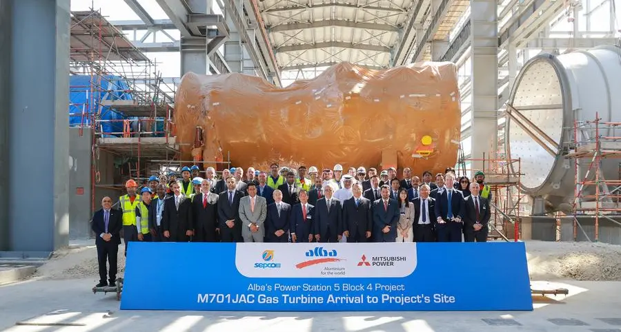 Alba marks important milestone in PS5 Block 4 Project with the arrival of Mitsubishi Power M701JAC Gas Turbine