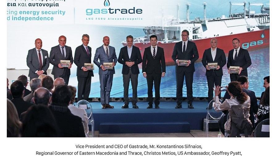 بحضور رئيسي وزراء اليونان وبلغاريا، إطلاق وحدة \"الكسندروبوليس\" العائمة لتخزين الغاز الطبيعي المسال وإعادة تحويله إلى الحالة الغازية (FSRU)