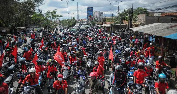 Indonesian workers stage rallies over passage of controversial jobs bill