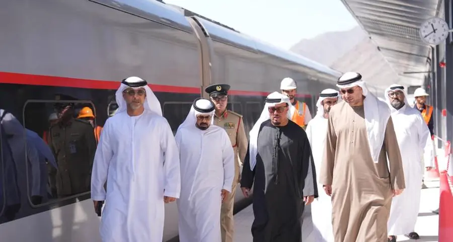 Lieutenant General Dhahi Khalfan Tamim takes part in trial passenger train journey from Dubai to Fujairah