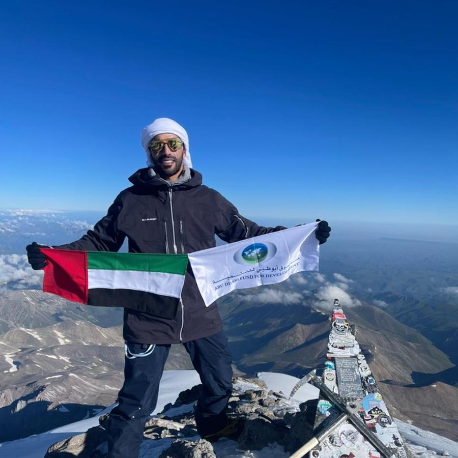 Emirati on mission to conquer Seven Summits flies national flag atop the highest peak in Europe