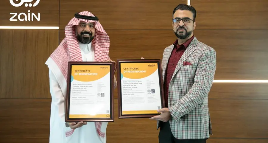 Zain KSA achieves business continuity and information security ISO certifications