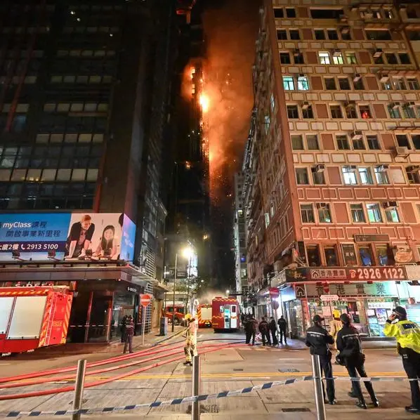 Massive fire engulfs Hong Kong high-rise construction site
