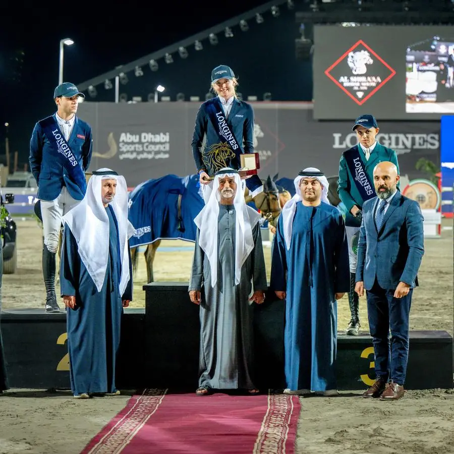 Germany’s Sophie Hinners takes the CSI4*-W Longines Al Shira’aa FEI Jumping World Cup Grand Prix