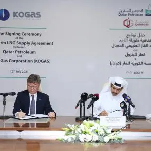 Qatar Petroleum and Korea Gas Corporation signs a 20-year SPA to supply 2mln tons of LNG annually