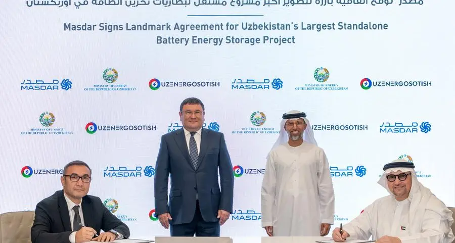 Masdar signs landmark agreement for Uzbekistan’s largest standalone battery energy storage project