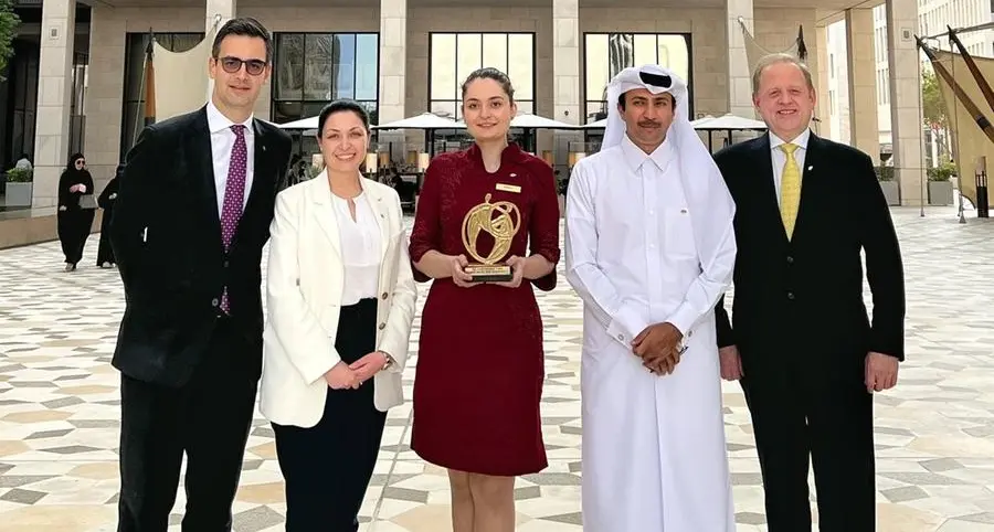 Mandarin Oriental Doha’s guest relations supervisor Bianca Alexandra Bogdan is awarded the World’s Best Receptionist in 2023