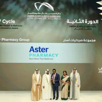 Aster Pharmacy Honoured with Mohammed Bin Rashid Al Maktoum Business Innovation Award