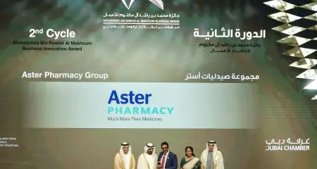 Aster Pharmacy Honoured with Mohammed Bin Rashid Al Maktoum Business Innovation Award