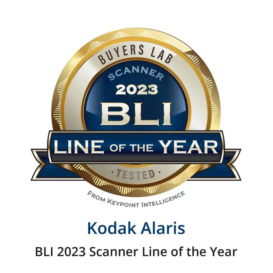 Kodak Alaris earns BLI 2023 Scanner Line of the Year Award