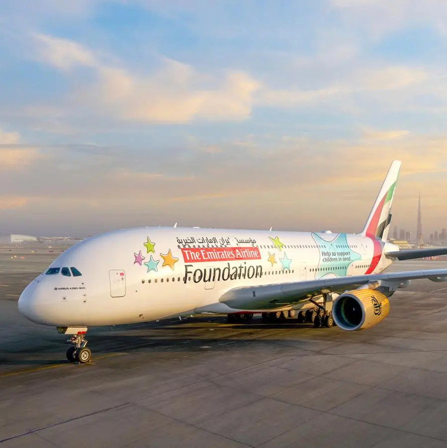 Dedicated A380 livery unveiled, highlighting the Emirates Airline Foundation’s work to improve the lives of children