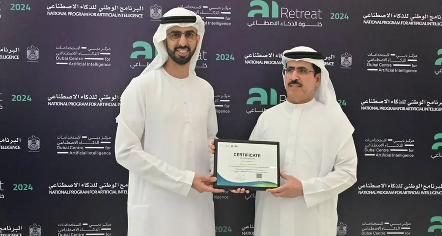 Ministry of Cabinet Affairs receives the green certificate by Moro hub for utilizing its green data center