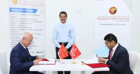 Gulf Medical University signs agreement with Thumbay university hospital