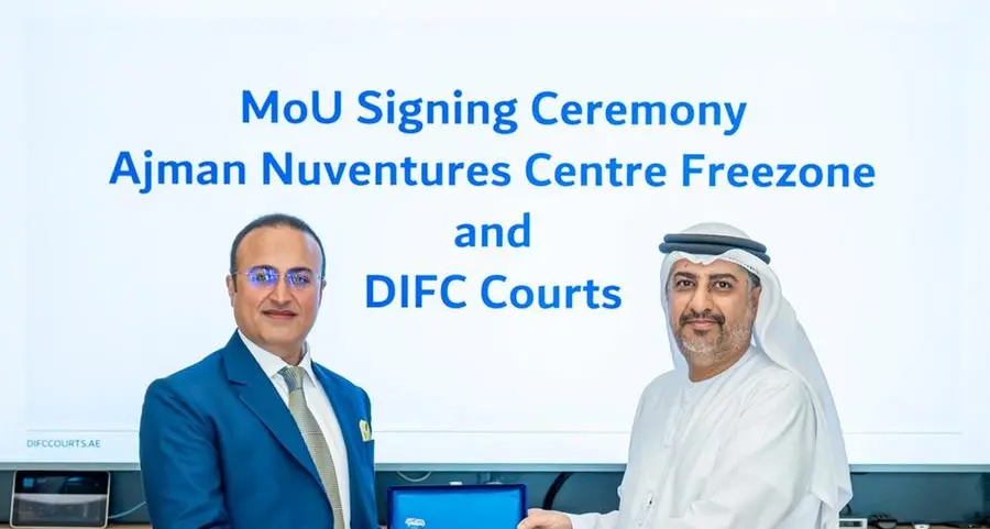 Ajman NuVentures Centre Free Zone signs MoU with DIFC Courts