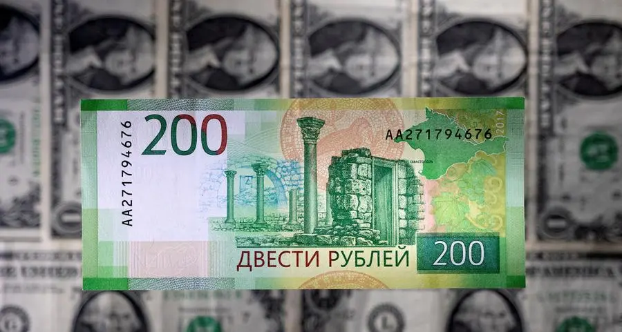 Rouble steadies near 60 vs dollar as Russian stocks decline