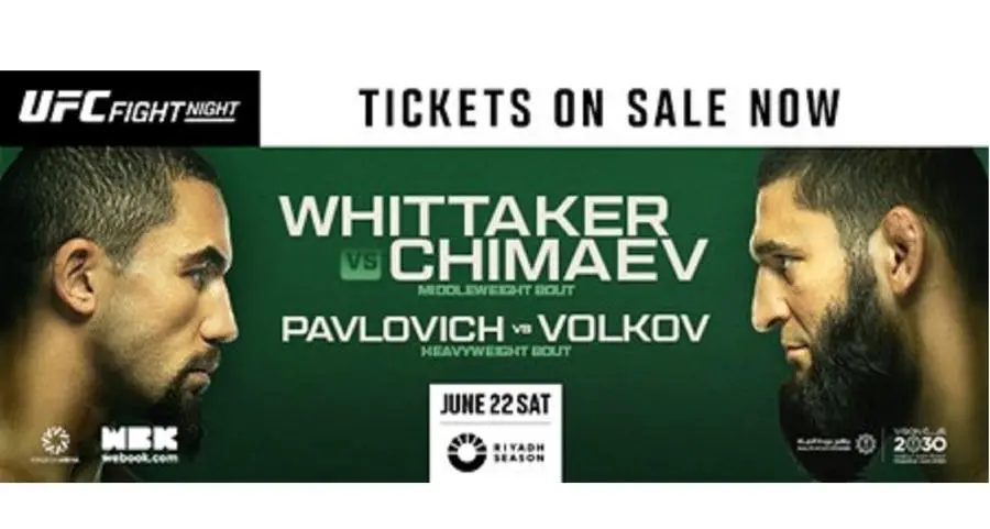 Middleweight contenders Robert Whittaker and Khamzat Chimaev collide at UFC’s debut event in Saudi Arabia