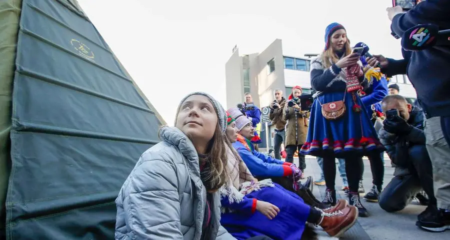 Greta Thunberg protests illegal wind turbines in Norway