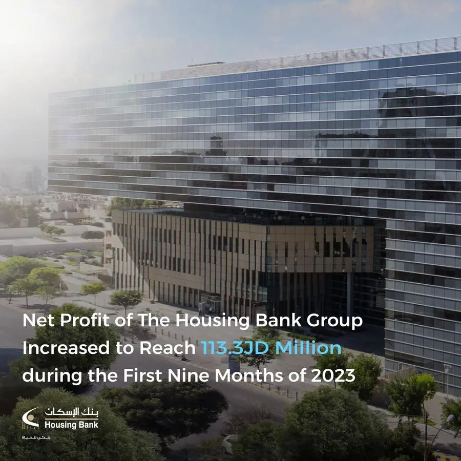 Net profit of the Housing Bank Group increased to reach JD113.3mln during the first nine months of 2023