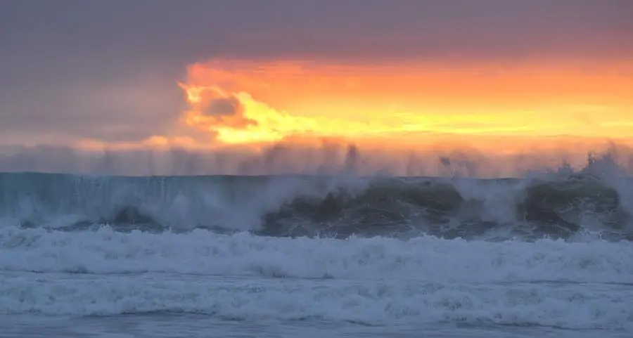 Surf's up: Big waves pound US West Coast