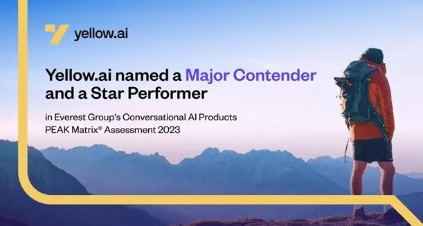 Yellow.ai positioned as a major contender and a star performer in Everest Group’s Conversational AI Products PEAK Matrix Assessment 2023