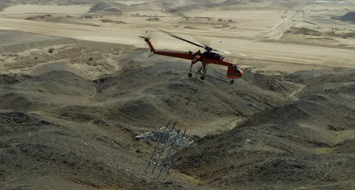 ENOWA pioneers environmentally friendly construction in Saudi Arabia with helicopter-aided method