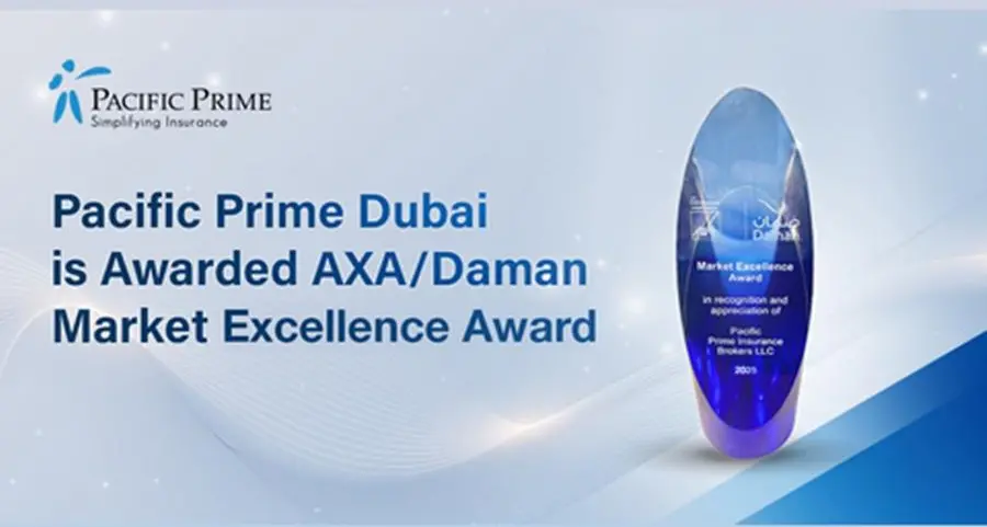 Pacific Prime Dubai was awarded AXA/Daman Market Excellence Award