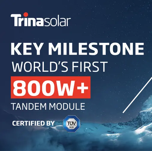 Trinasolar develops world’s first 800W+ tandem module, ushering in a new era