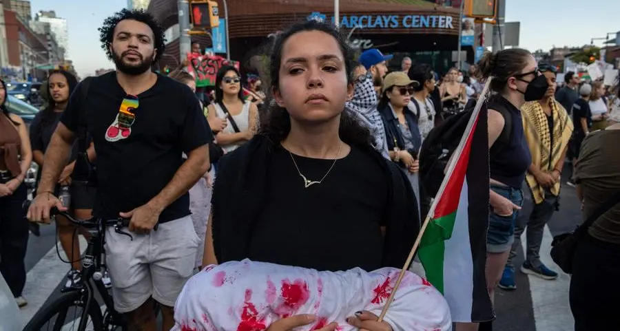 Thousands of pro-Palestinian protesters march in New York