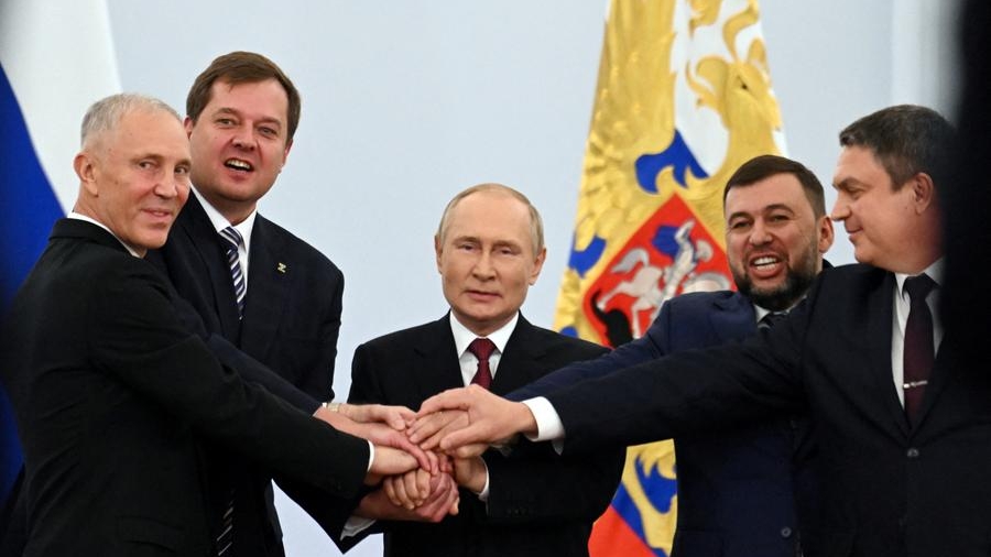 In Kremlin ceremony, defiant Putin proclaims Ukrainian annexation, vows to win war