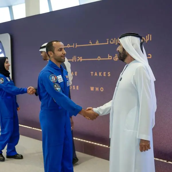 Sheikh Mohammed receives UAE flag that astronaut Sultan AlNeyadi took to space during historic mission