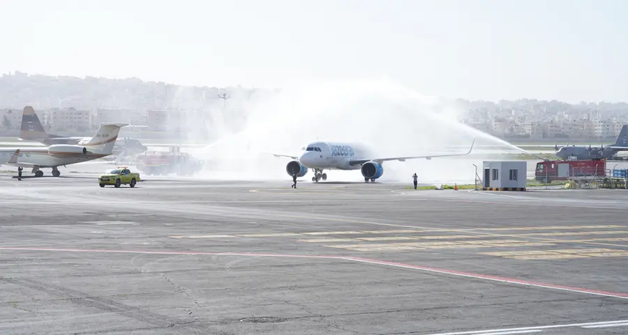 Jazeera Airways inaugural flight lands at Amman City Airport