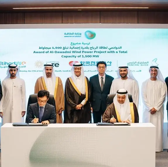 Etihad Water and Electricity participates in a consortium to implement the Dawadmi Wind Power Project in Saudi Arabia