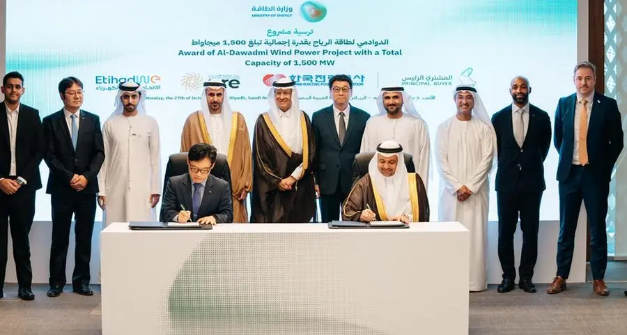 Etihad Water and Electricity participates in a consortium to implement the Dawadmi Wind Power Project in Saudi Arabia