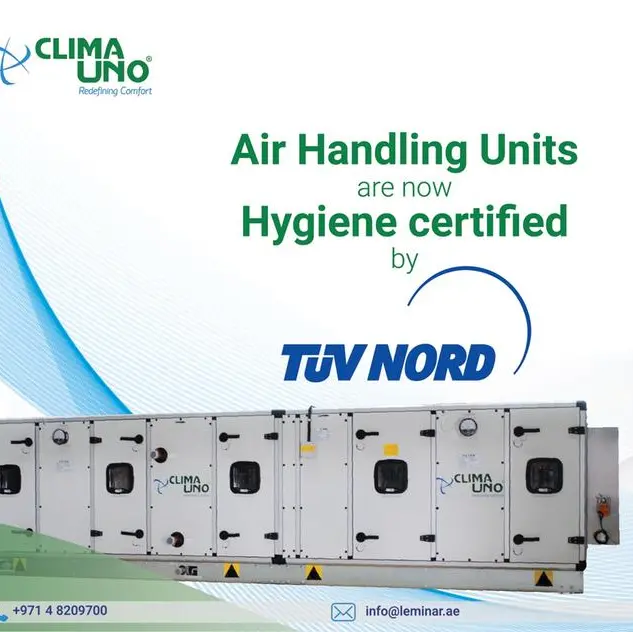 Clima Uno’s air handling units achieve TUV Nord Hygiene Certification