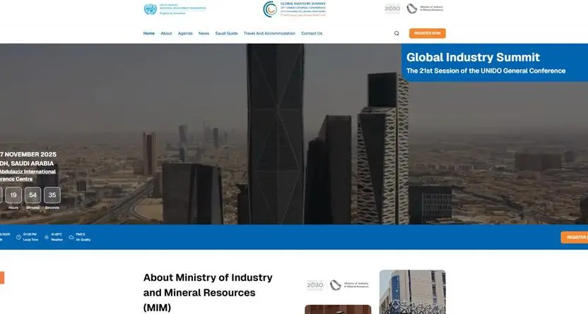 Industry Ministry and UNIDO launch official website for the UNIDO GC21 in Riyadh