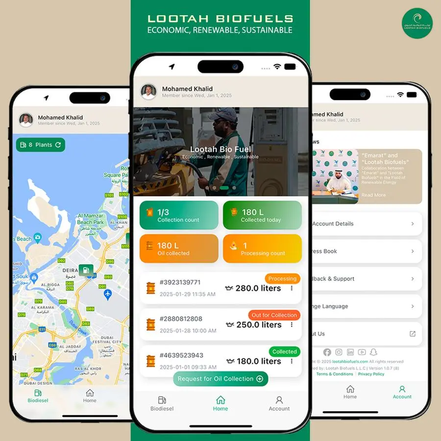 Lootah Biofuels launches smart app to expand UCO collection network in converting waste into clean energy