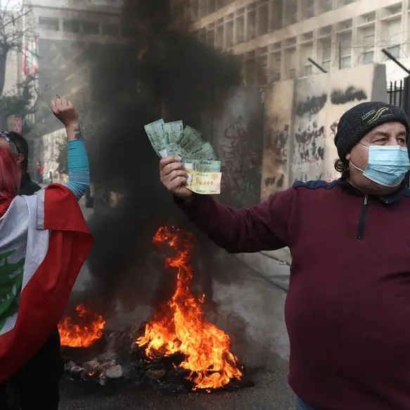 Lebanese protest record-low value of local currency