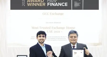 GCC Exchange wins the title of MostTrusted Exchange House - UAE 2021