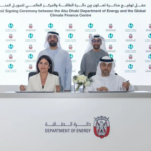 Department of Energy – Abu Dhabi and the Global Climate Finance Centre sign MoU