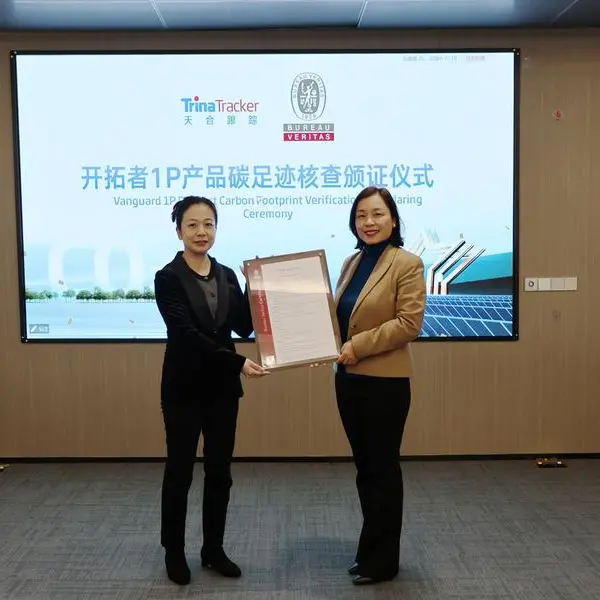 TrinaTracker Vanguard 1P receives Bureau Veritas Carbon Footprint Verification