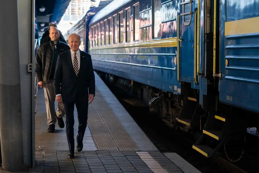 Darkened plane, silent overnight train: how Biden got to Kyiv