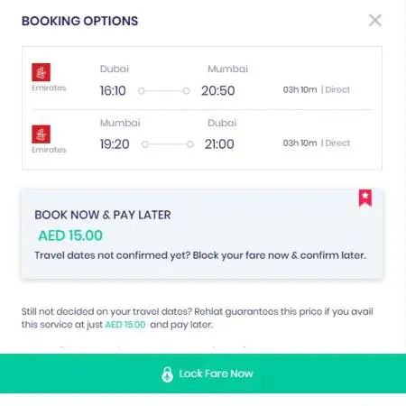 Rehlat allows customers to lock fare for flight bookings