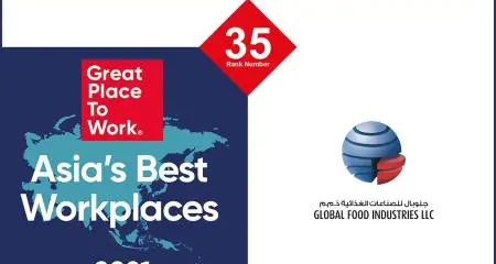 Global Food Industries recognized and named among Asia's Best Workplaces in 2021