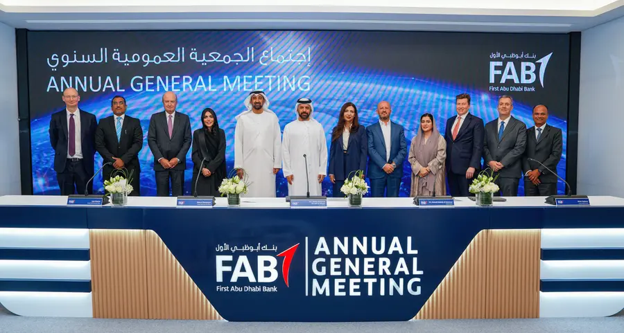 FAB shareholders approve highest-ever cash dividend of AED 8.3bln at Annual General Meeting