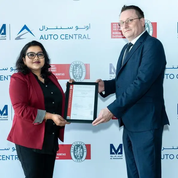 Al Masaood’s Auto Central receives ISO 9001, 14001, and 45001 certifications from Bureau Veritas