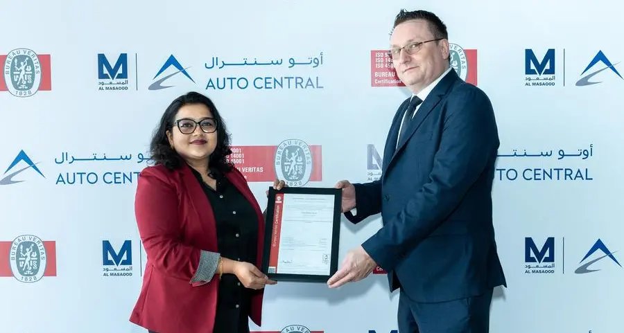 Al Masaood’s Auto Central receives ISO 9001, 14001, and 45001 certifications from Bureau Veritas