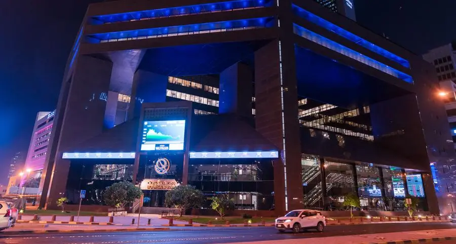 Boursa Kuwait lights its building in blue for Climate Action during United Nations Day 2022