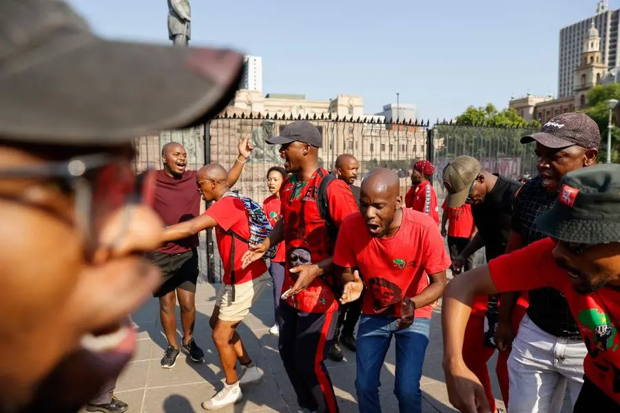 South African protesters march amid heavy security