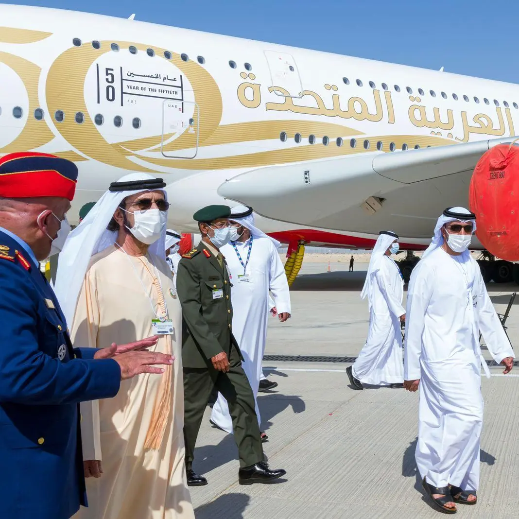 Mohammed bin Rashid tours Dubai Airshow 2021 exhibition